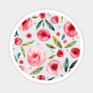 Peony Flowers Watercolor Magnet